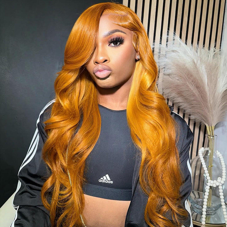 Customized Ginger Cuppa Colored 5x5 13x6 Lace Closure Front Wig 6x5 Ready Go Human Hair Wigs