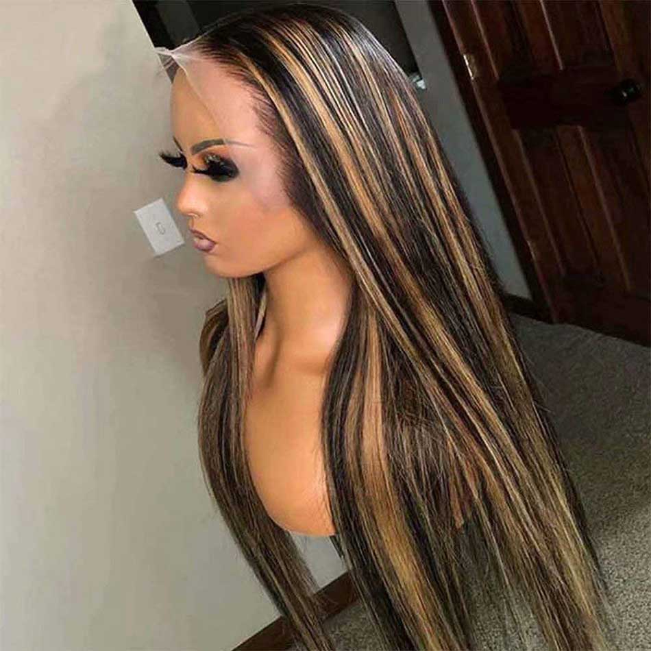 1B/27# Highlight Blonde Colored 5x5 13x6 Lace Front Closure Wig 6x5 Ready To Go Human Hair Wigs Straight