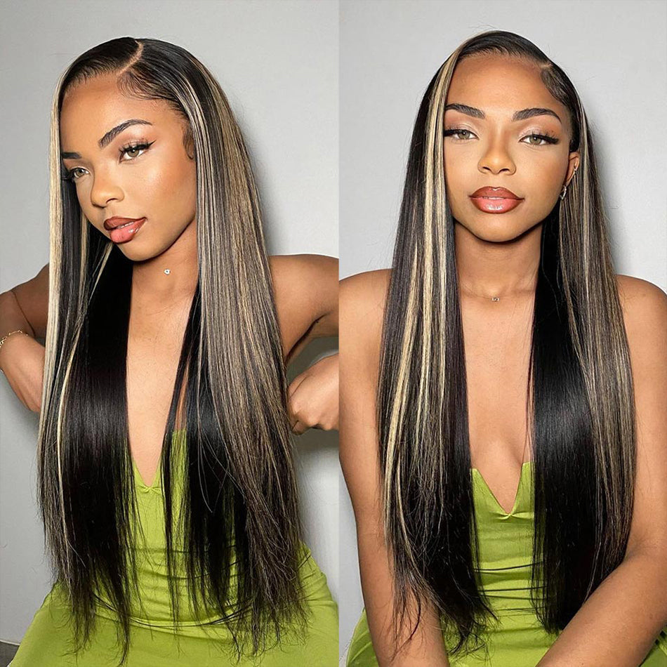 1B/27# Highlight Blonde Colored 5x5 13x6 Lace Front Closure Wig 6x5 Ready To Go Human Hair Wigs Straight