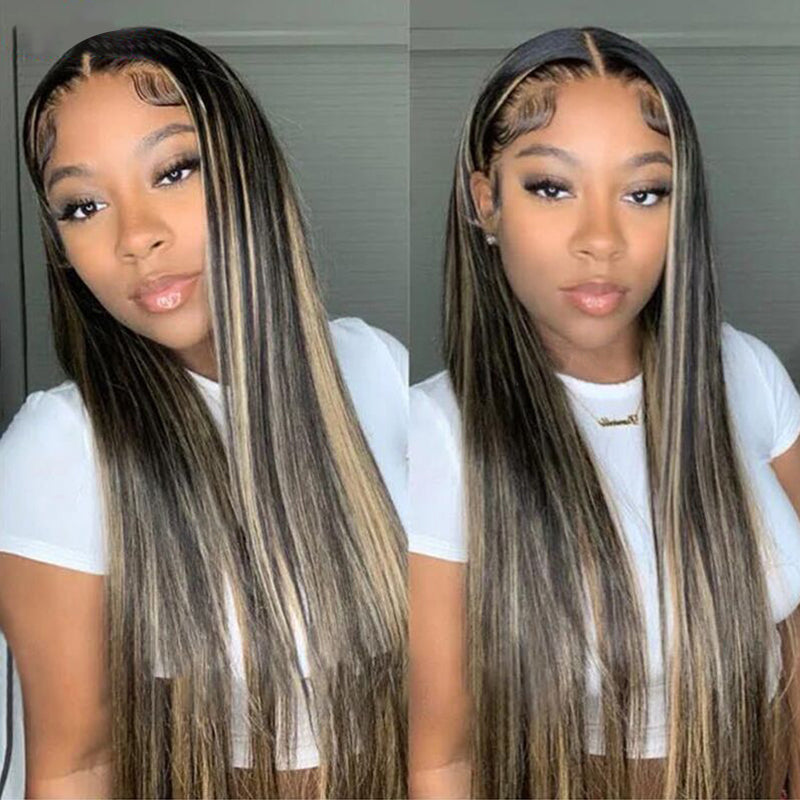1B/27# Highlight Blonde Colored 5x5 13x6 Lace Front Closure Wig 6x5 Ready To Go Human Hair Wigs Straight
