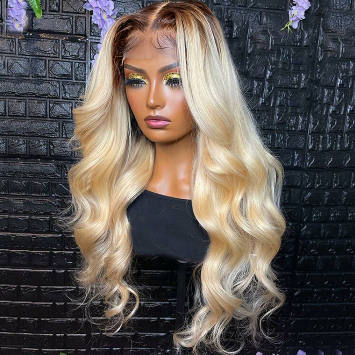 250% Density Natural Wide Ombre Blonde 13x6 Lace Human Hair Wigs