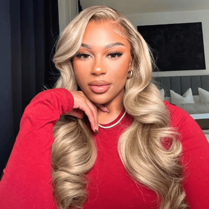 Ash Blonde Colored HD Transparent 13x6 Lace Front Human Hair Wig
