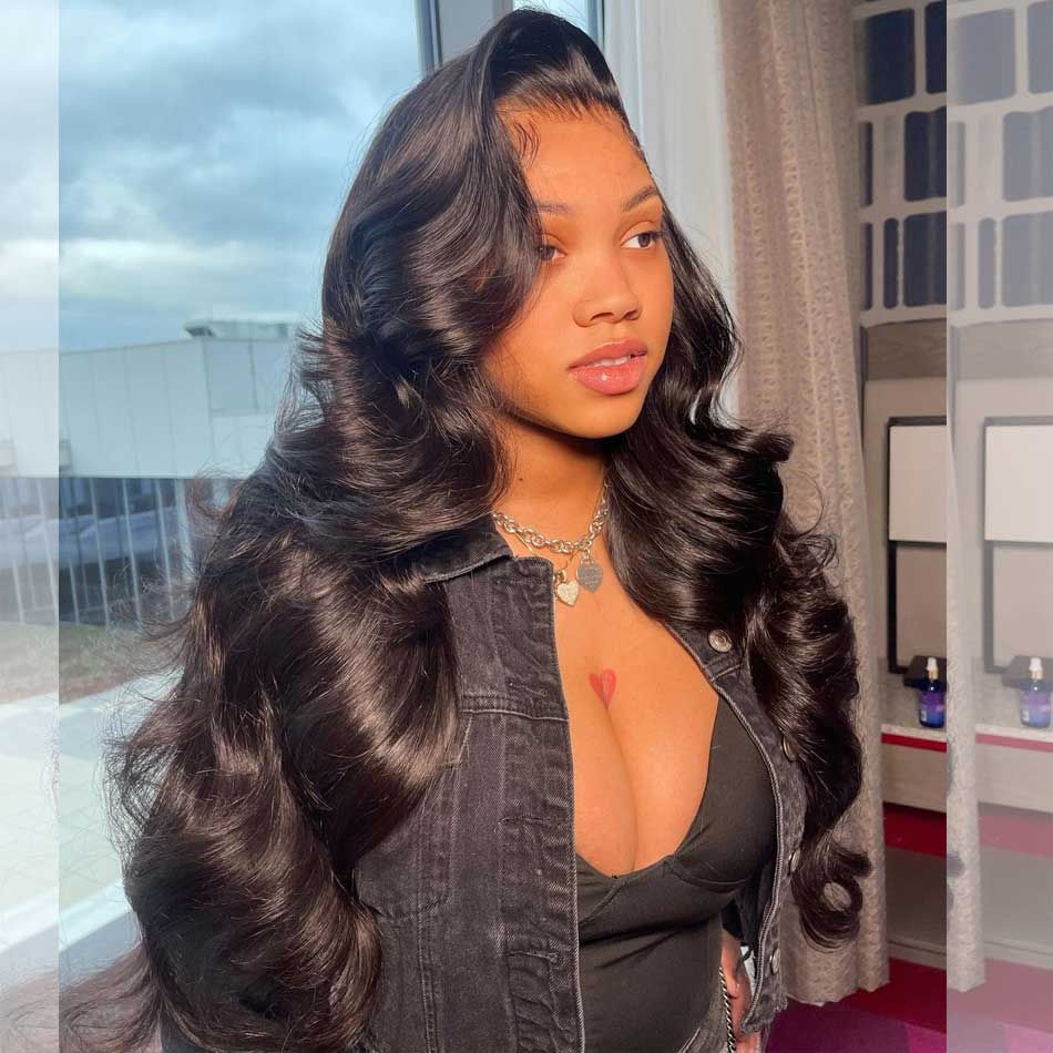 180% Density 5x5 13x4 Invisiable HD Full Lace Frontal Closure Body Wave Human Hair Wigs
