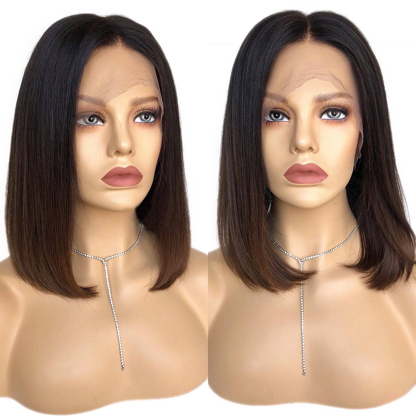 Ombre Brown Colored Short Bob 6x5 Wear And Go Glueless Lace Wig