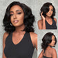Fluffy Bob Chic And Elegant Ombre Brown Colored Short Wavy Human Hair Wigs