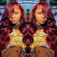 SUPER DEAL ! 99J Burgundy HD Transparent 13x6 Lace Front Human Hair Wigs 5x5  Lace Glueless Ready Go Wig Body Wave