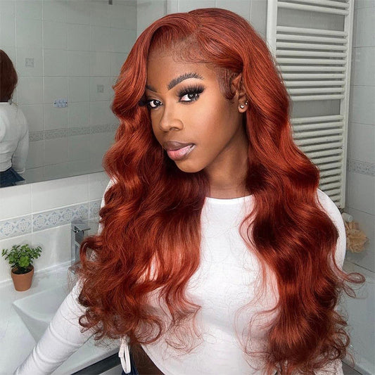 Auburn Colored HD Transparent 5x5 13x6 Lace Front Wigs 5x6 Glueless Ready To Wear Human Hair Wigs