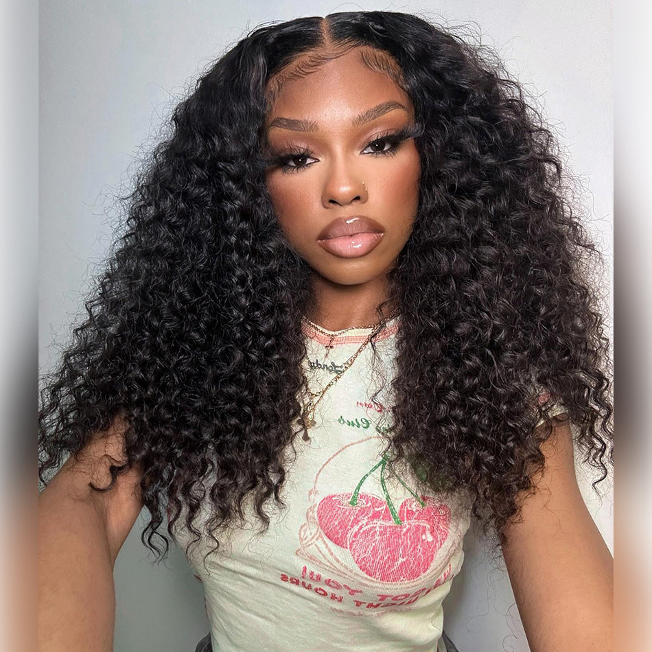 5x5 Lace Closure Glueless Deep Wave Ready To Go Human Hair Wigs