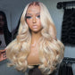 Hot Star Top 10A 250% Density Customized Ombre Platinum Blonde Colored 13x6 Lace Front Human Hair Wigs Brazilian Body Wave