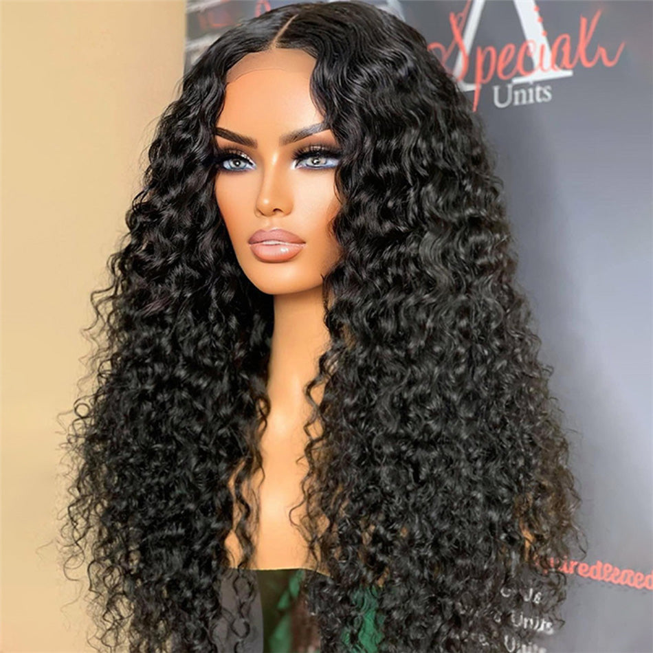 Water Wave 5x5 Glueless Lace Closure Ready To Go Human Hair Wigs Pre Bleached