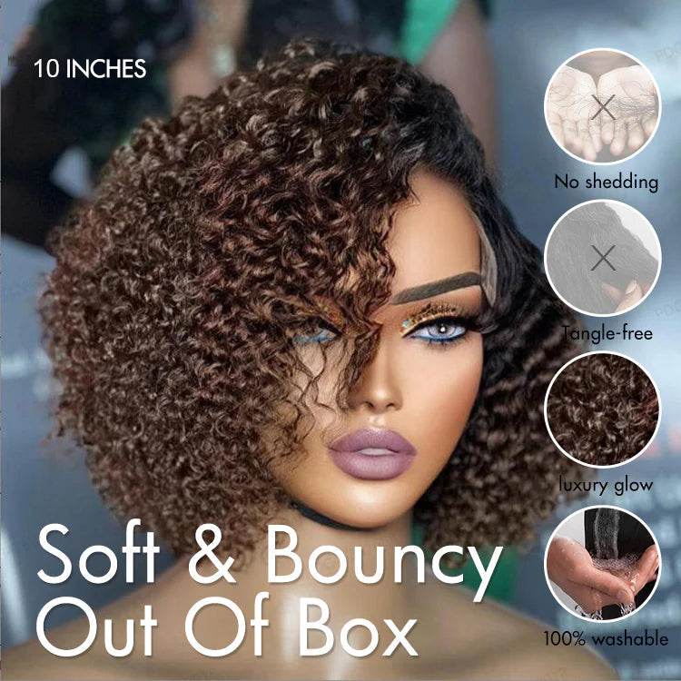 Classical Short Curly 5x5 Glueless Wigs Human Hair Ready To Wear Pre-Cut Lace
