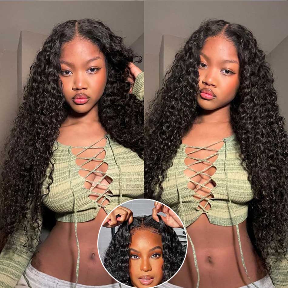 5x5 Glueless Lace Closure Wig Exotic Curly Ready To Wear Human Hair Wigs