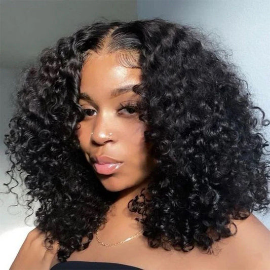 Transparent 13x6 Lace Front Wig 6x5 Glueless Lace Closure Curly Put On And Go Human Hair Wigs