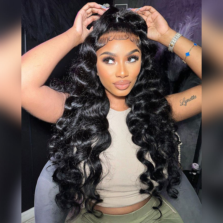 Transparent 5x5 13x6 Lace Front Closure Wig Loose Deep Human Hair Wigs