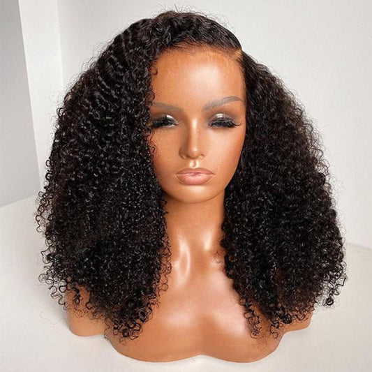 Pre Bleached 6x5 Ready To Go Glueless Afro Kinky Curly Human Hair Wigs 13x6 Lace Front Wig