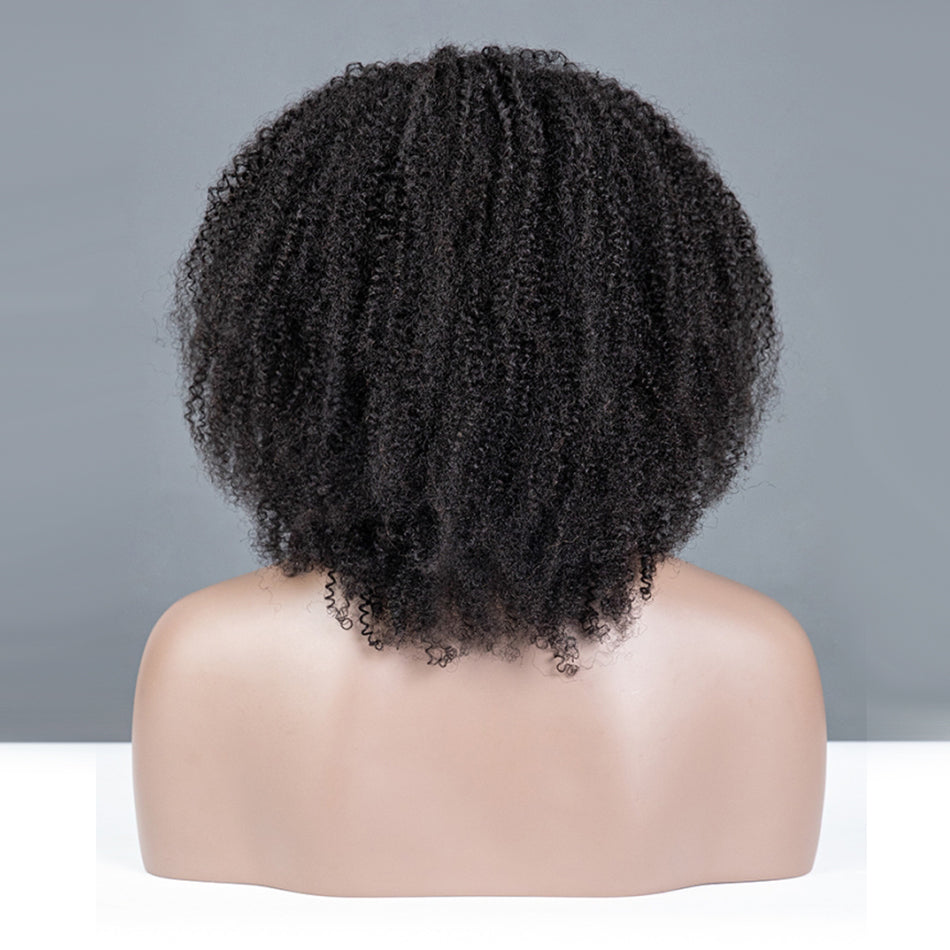 Coily Curly Ombre Brown Colored 3 In 1 Half Wig ( Can be weared in half wig / headband wig / ponytail )