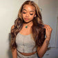 SUPER DEAL ! Blonde Highlight Colored 13x6 Transparent Lace Front Human Hair Wigs