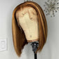 Highlight Colored Short Bob 5x5 Wear And Go Glueless Lace Wig Straight 13x6 Lace Front Human Hair Wigs 210% Density
