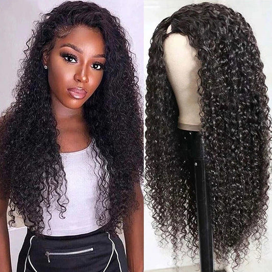 U Part Wig Kinky Curly Glueless Human Hair Wigs