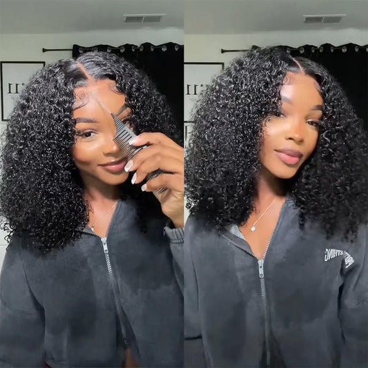 Transparent 13x6 Lace Front 6x5 Glueless Lace Closure Wig Curly Human Hair Wigs Ready To Wear