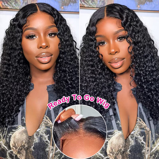 Pre Bleached 6x5 9x6 Glueless Lace Closure Wig Malaysian Jerry Curly Ready To Go Human Hair Wigs