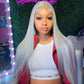 210% Density Silver Gray Colored 13x6 Lace Front Human Hair Wigs