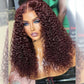 Hairstylist Works HD Transparent 13x6 Lace Front Wig 6x5 Glueless Curly Ready To Wear Human Hair Wigs 99j Wine Red Colored Wigs