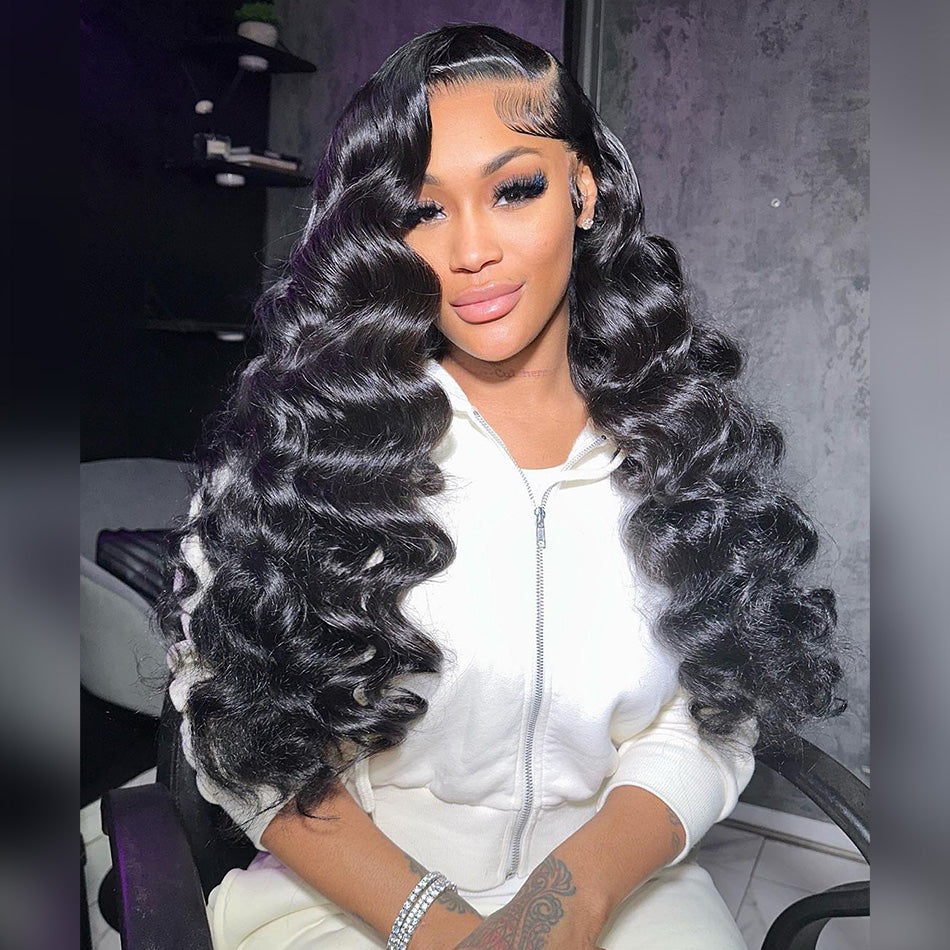 Transparent 5x5 13x6 Lace Front Closure Wig Loose Deep Human Hair Wigs