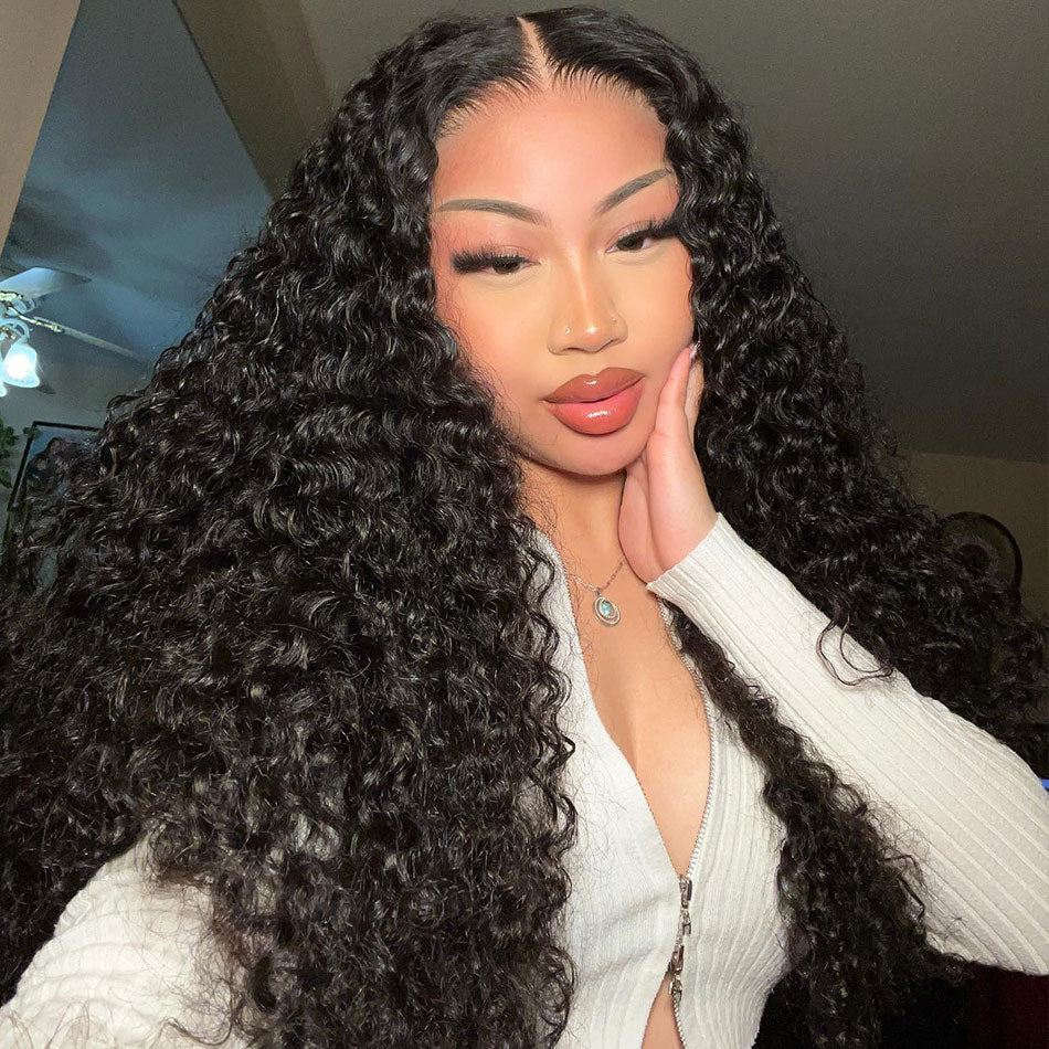 5x5 Lace Closure Glueless Deep Wave Ready To Go Human Hair Wigs
