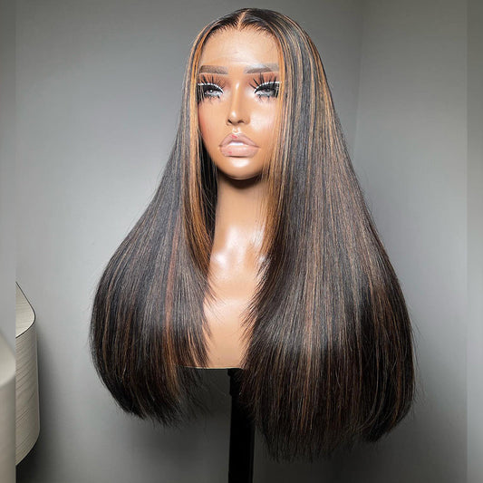 Hairstylist Works Highlight 1B/30# Colored 5x5 Glueless Lace Closure Ready To Wear
