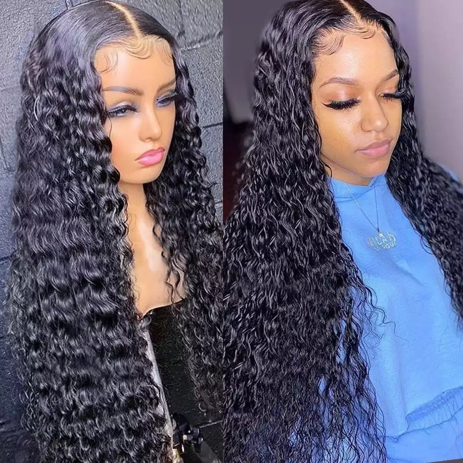 5x5 13x4 Invisiable HD Full Lace Frontal Closure Wig Deep Wave Human Hair Wigs