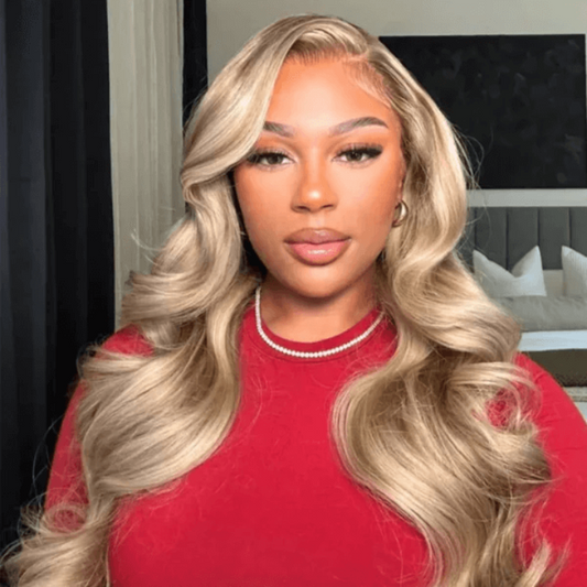 Ash Blonde Colored HD Transparent 13x6 Lace Front Human Hair Wig