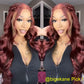 SUPER DEAL ! Reddish Brown Colored Transparent 13x6 Lace Front Human Hair Wigs Brazilian Body Wave
