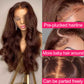 SUPER DEAL Chocolate Brown Transparent 13x6 Lace Front 6x5 Glueless Ready To Go Human Hair Wigs Brazilian Body Wave