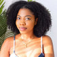 Coily Curly Ombre Brown Colored 3 In 1 Half Wig ( Can be weared in half wig / headband wig / ponytail )