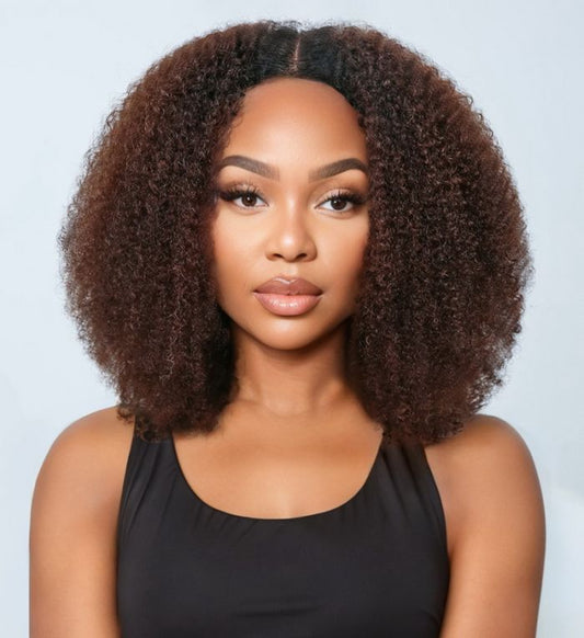 Chocolate Brown Colored 5x5 Glueless Curly Lace Wigs Ready To Wear