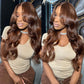 SUPER DEAL Chocolate Brown Transparent 13x6 Lace Front 6x5 Glueless Ready To Go Human Hair Wigs Brazilian Body Wave