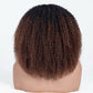 Natural Curly Ombre Brown Colored Seamless V-Part Wig,Can Be Weared No Leave Out, No Crochet