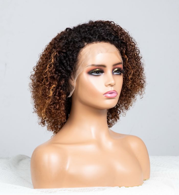 Blonde Highlights Ombre Brown Colored 5x5 Glueless Lace Wigs Ready To Wear