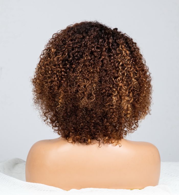 Blonde Highlights Ombre Brown Colored 5x5 Glueless Lace Wigs Ready To Wear