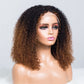 Sunlit Brown Colored Glueless Curly Lace Wig Human Hair Ready To Wear