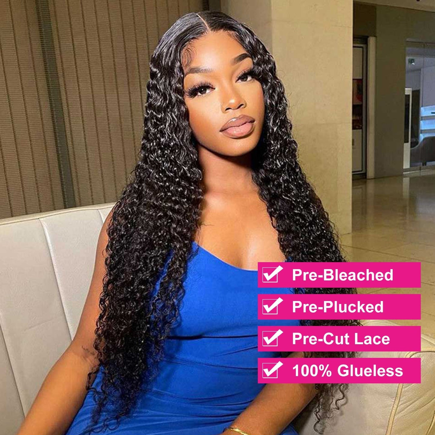 5x5 Glueless Lace Closure Wig Exotic Curly Ready To Wear Human Hair Wigs