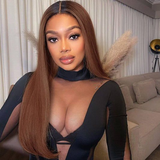 Ombre Brown 5x5 Glueless 13x6 Lace Front Human Hair Wigs