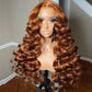 Ginger Brown Colored 5x5 Glueless 13x6 Lace Front Human Hair Wigs Loose Wave