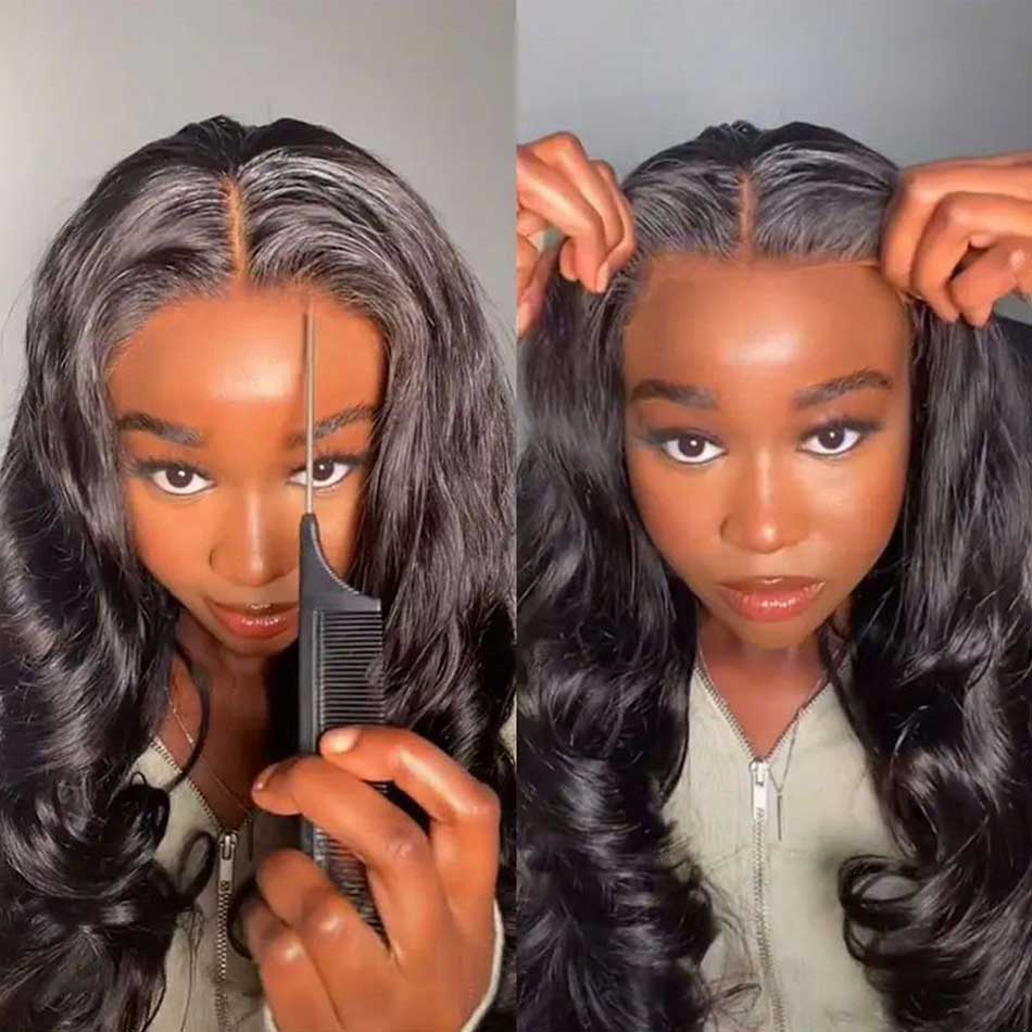 5x5 Glueless Lace Closure Ready To Wear Human Hair Wigs Body Wave