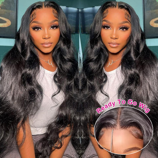 6x5 Glueless Lace Closure Ready To Wear Human Hair Wigs Body Wave