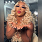 10A Retro Curl Blonde 250% Density 13x6 Lace Human Hair Wigs