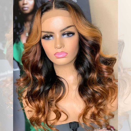 1B/27# Ombre Blonde Colored 13x4 13x6 5x5 Lace Front Closure Human Hair Wigs Body Wave Frontal Wigs