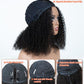 Natural Curly Highlight Brown Colored Seamless V-Part Wig
