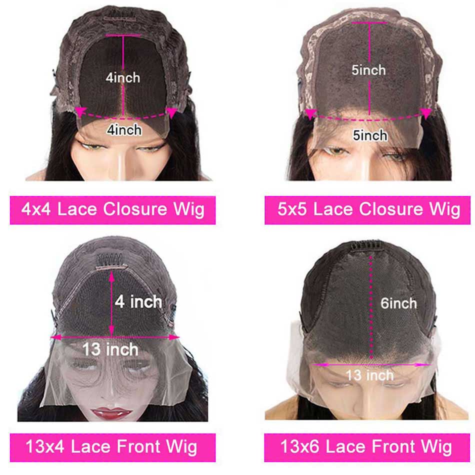 180% 13x4 13x6 Lace Front Human Hair Wigs Kinky Straight 100% Remy Human Hair Frontal Wigs